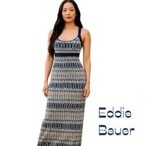 Eddie Bauer Navy White Maxi Dress NWOT Size M